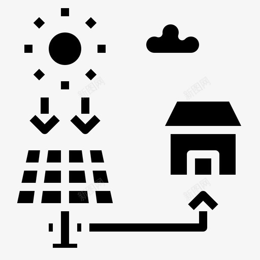 太阳能生态住宅svg_新图网 https://ixintu.com 太阳能 生态 住宅 自然 电力 固体 能源