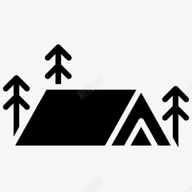露营营火帐篷图标