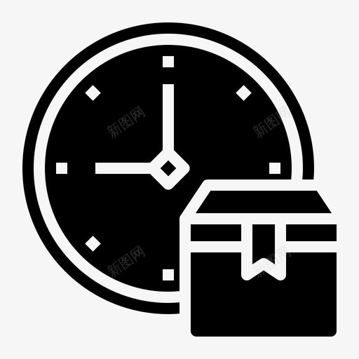 时间盒子时钟svg_新图网 https://ixintu.com 时间 盒子 时钟 包装 包装物 物流 交货