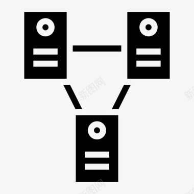 网络服务器数据库多媒体图标