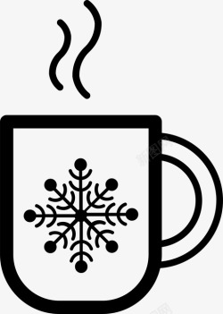 咖啡杯的雪花冬季马克杯咖啡杯子高清图片