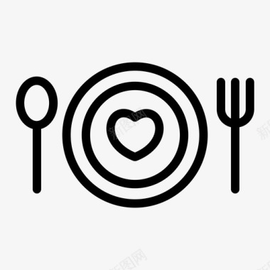 食物爱情情人节图标
