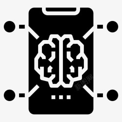 手机壹心理图标智能手机大脑手机高清图片