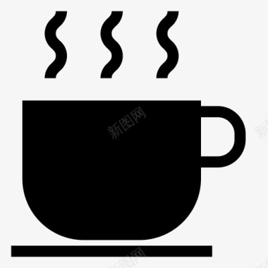 热的咖啡喝固体图标