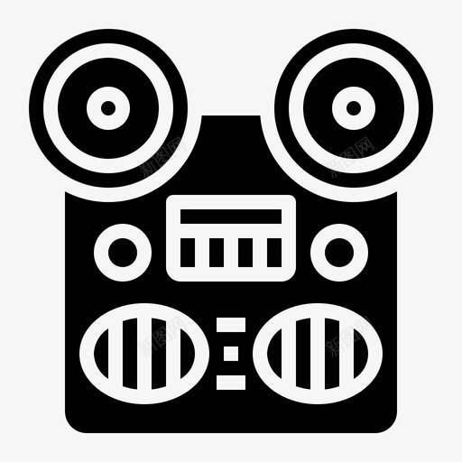 卷到卷音频电影svg_新图网 https://ixintu.com 卷卷 音频 电影 录音机 技术 复古 设备