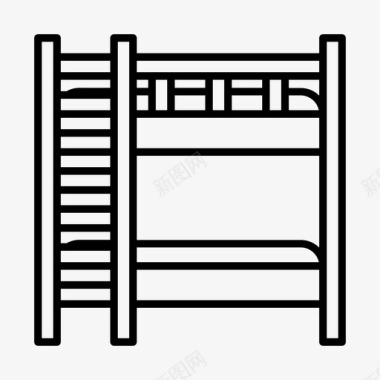 双人床家具家居图标