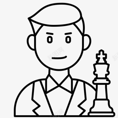 国际象棋棋盘男孩图标