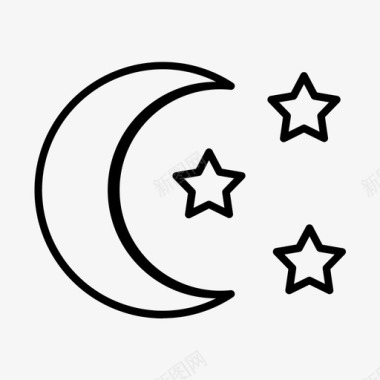 月亮和星星季节天气图标