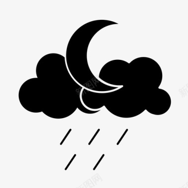 夜雨季节天气图标