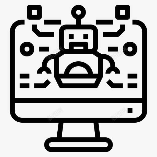 计算机人工智能机器人svg_新图网 https://ixintu.com 机器人 计算机 人工智能 电子 教育 学习 大纲