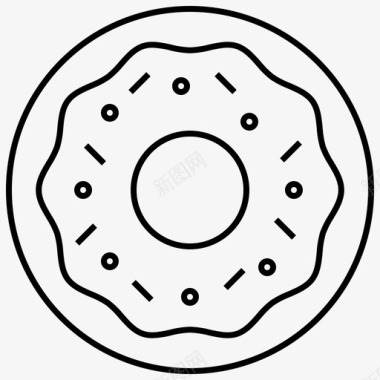 甜甜圈快餐食品图标