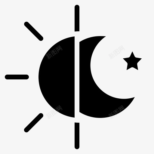 日夜月亮太阳svg_新图网 https://ixintu.com 日夜 月亮 太阳 天气 坚实