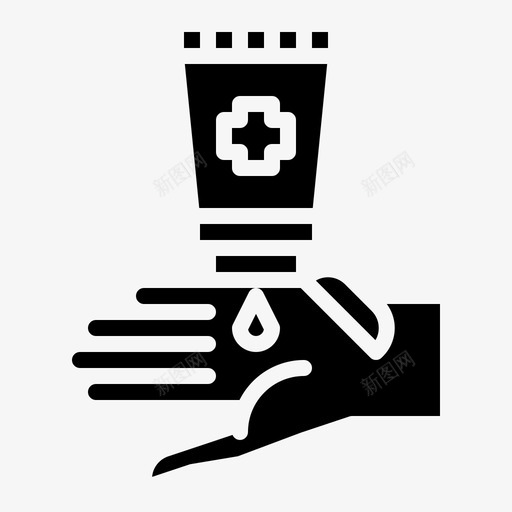 手清洁凝胶svg_新图网 https://ixintu.com 卫生 清洁 凝胶 洗手 健康 固体