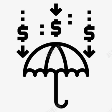 投资金钱保护伞图标