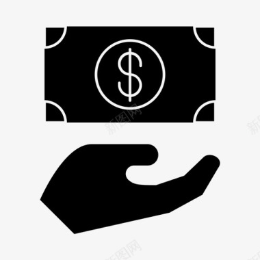 手美元纸商业金融图标