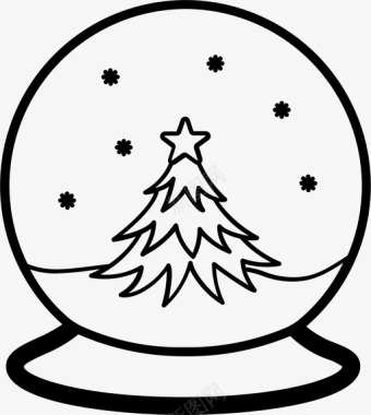 雪球装饰松树图标