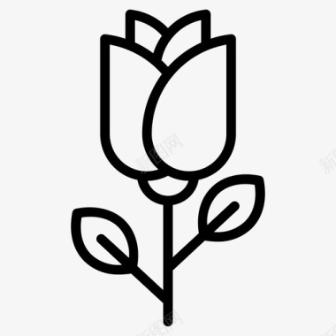 玫瑰花朵芬芳图标
