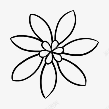 花卉装饰手绘图标