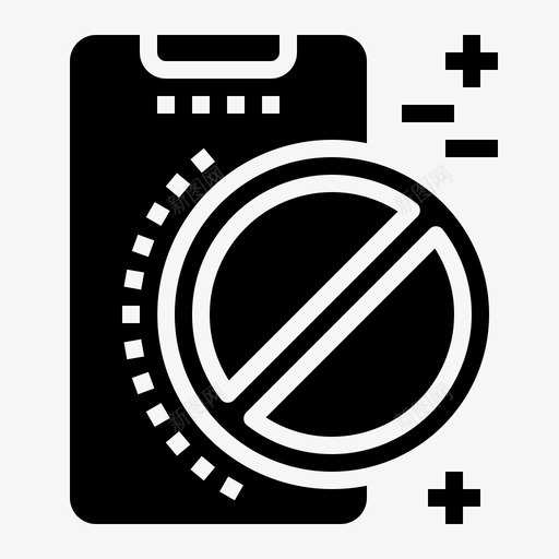 禁令手机智能手机svg_新图网 https://ixintu.com 手机 智能 禁令 技术 固体