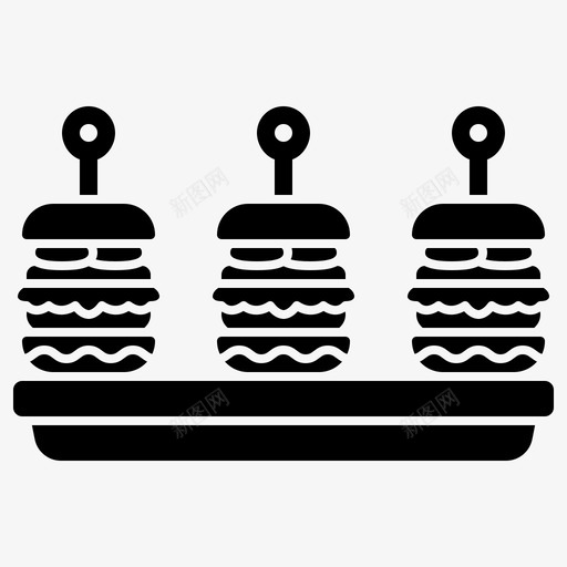 汉堡包开胃菜甜点svg_新图网 https://ixintu.com 汉堡包 开胃菜 甜点 食物 小吃 生日 聚会
