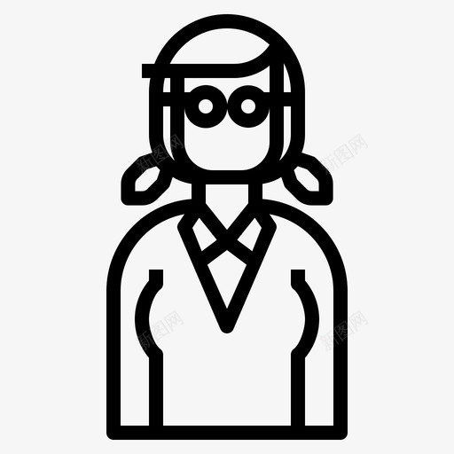 眼镜头像辫子svg_新图网 https://ixintu.com 头像 眼镜 辫子 长发 女人 商业 轮廓