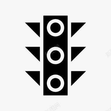 交通灯红灯停车标志图标