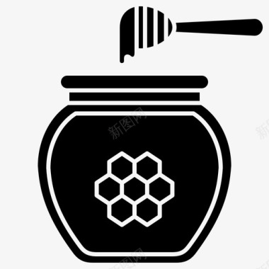 蜂蜜罐食品甜食图标