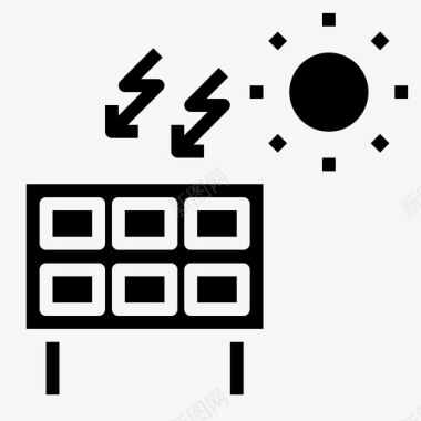 太阳能电池板工业固体图标