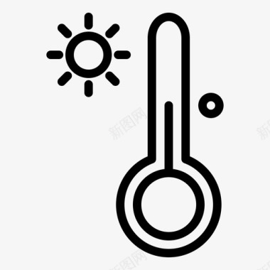 炎热的温度季节夏天图标