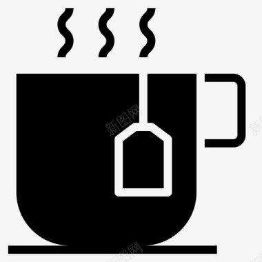 茶热的咖啡店固体图标
