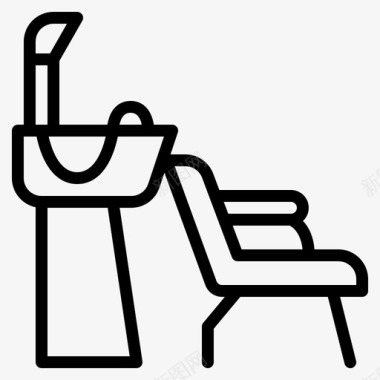 头发椅子水槽图标