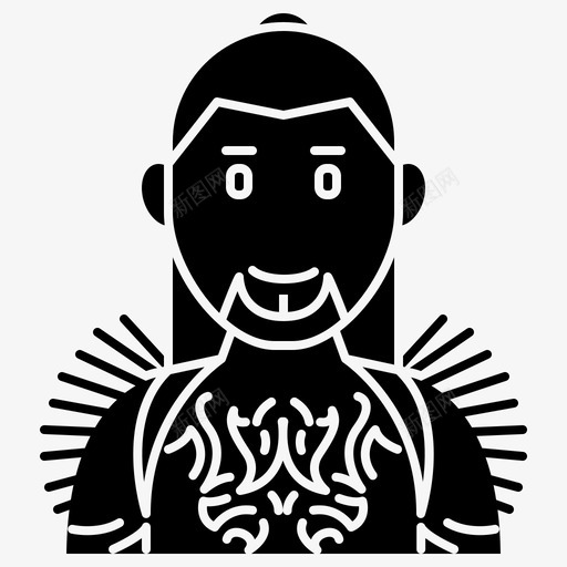 男性角色服装毛利人svg_新图网 https://ixintu.com 男性 角色 新西兰 服装 毛利人 部落 民族 字形