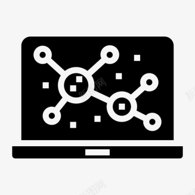 笔记本电脑细胞分子图标