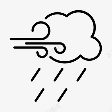 雨和风季节天气图标