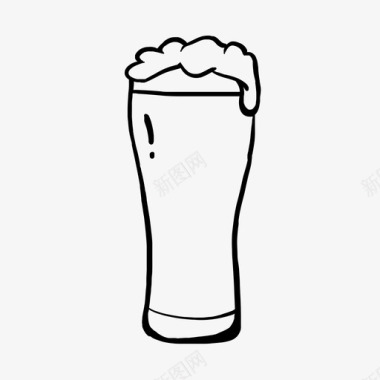 拉制啤酒杯饮料啤酒手工拉制图标