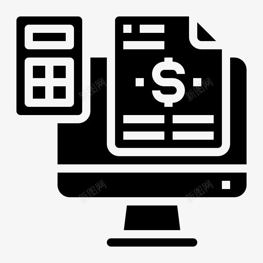 计算机会计计算器svg_新图网 https://ixintu.com 计算机 会计 计算器 文件 财务 商务