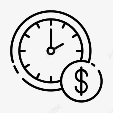 货币时间商业时钟图标