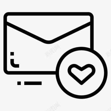 心形电子邮件信封图标