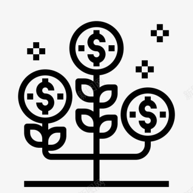 金钱树商业成长图标