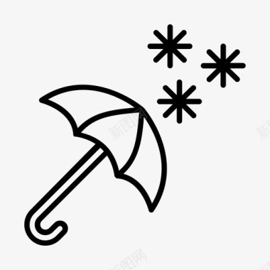 雪和伞季节天气图标