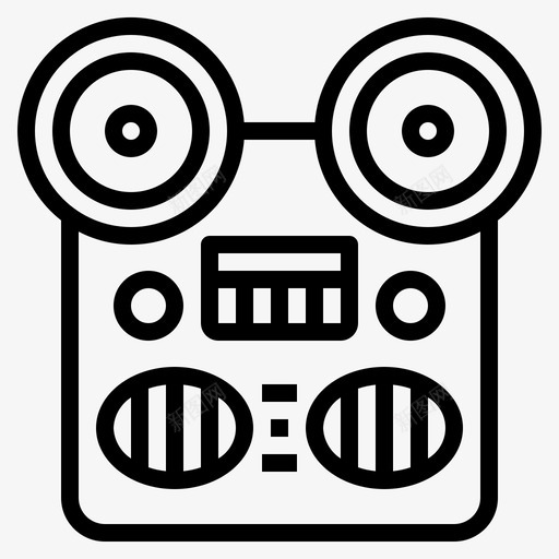 卷到卷音频电影svg_新图网 https://ixintu.com 卷卷 音频 电影 录音机 技术 复古 设备 大纲