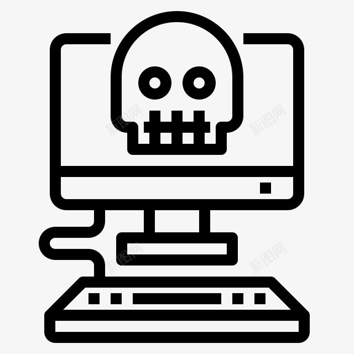 病毒计算机恶意软件svg_新图网 https://ixintu.com 计算机 病毒 恶意 软件 安全 头骨 大纲