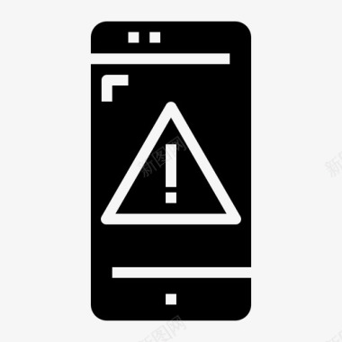警告智能手机移动应用程序图标