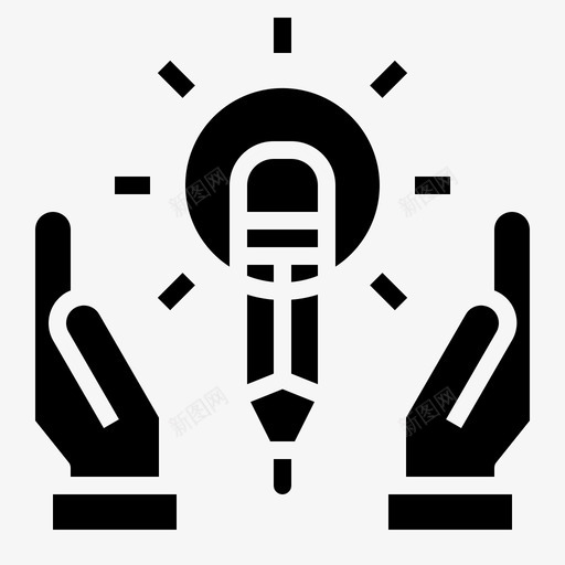 创意双手创新svg_新图网 https://ixintu.com 创意 双手 创新 灯泡 教育 坚实