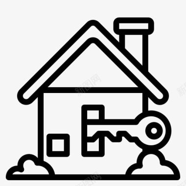 钥匙建筑物房屋图标