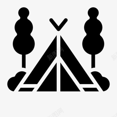 露营森林帐篷图标