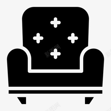 扶手椅沙发酒店实木图标