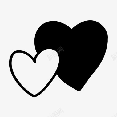 心形涂鸦绘制爱情图标