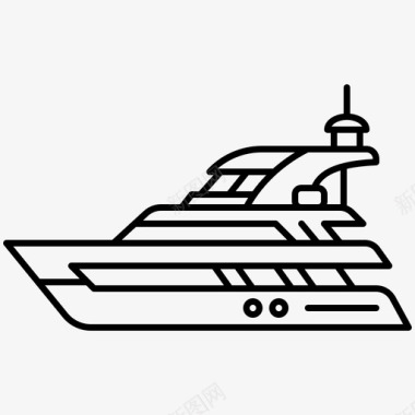 游艇游轮轮船图标