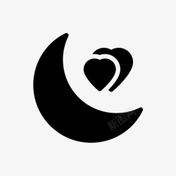 月心蜜月夜晚情人节高清图片